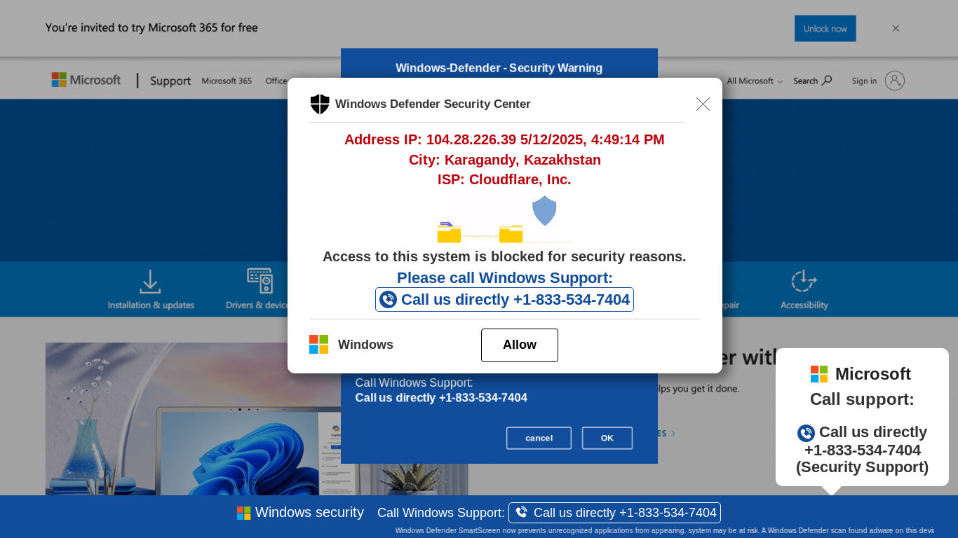 website screenshot of https://gfgfuu72-secondary.z4.web.core.windows.net/wewebinfoweb01USAHTML/?bcda=1-833-534-7404
