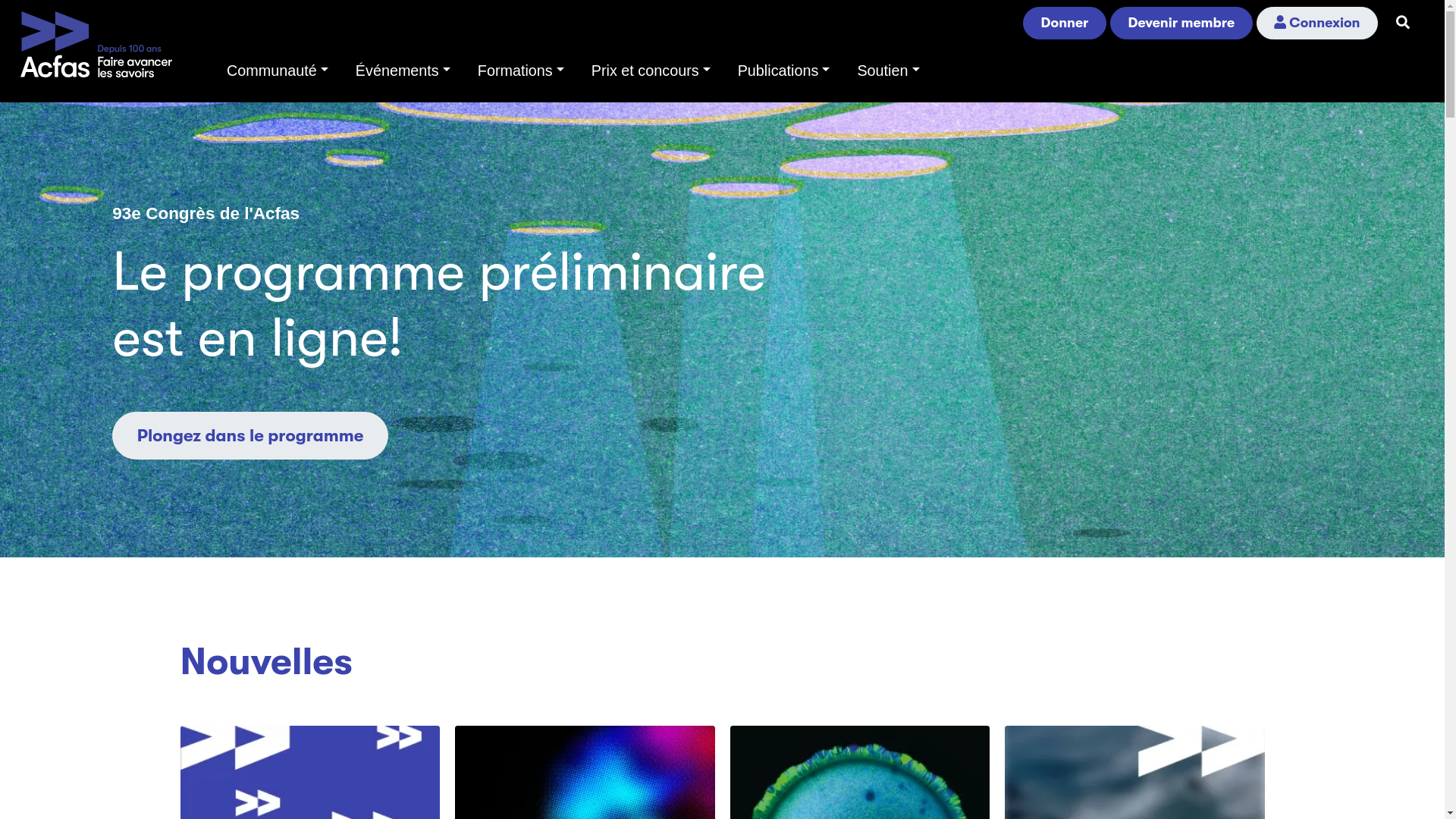 website screenshot of https://acfas.ca/