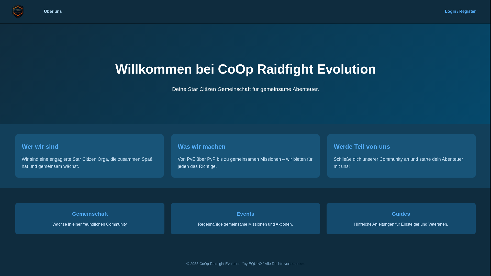 website screenshot of https://co-op-raidfight-evolution.de/