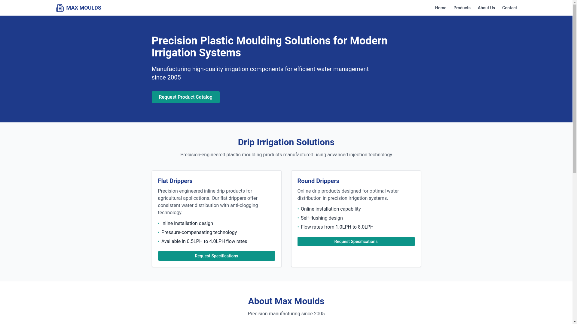 website screenshot of https://maxmoulds-landing.pages.dev/