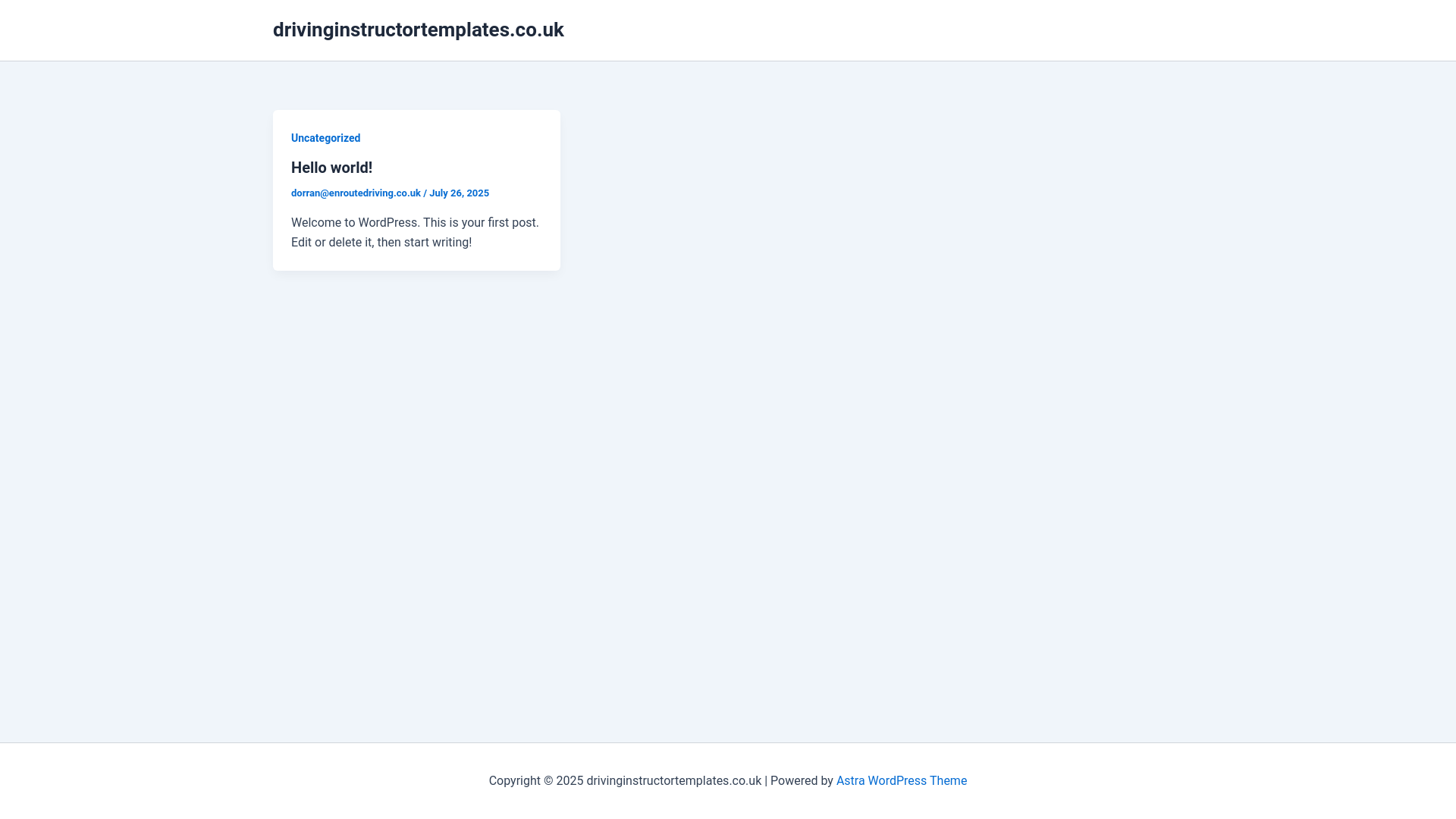 website screenshot of https://drivinginstructortemplates.co.uk/