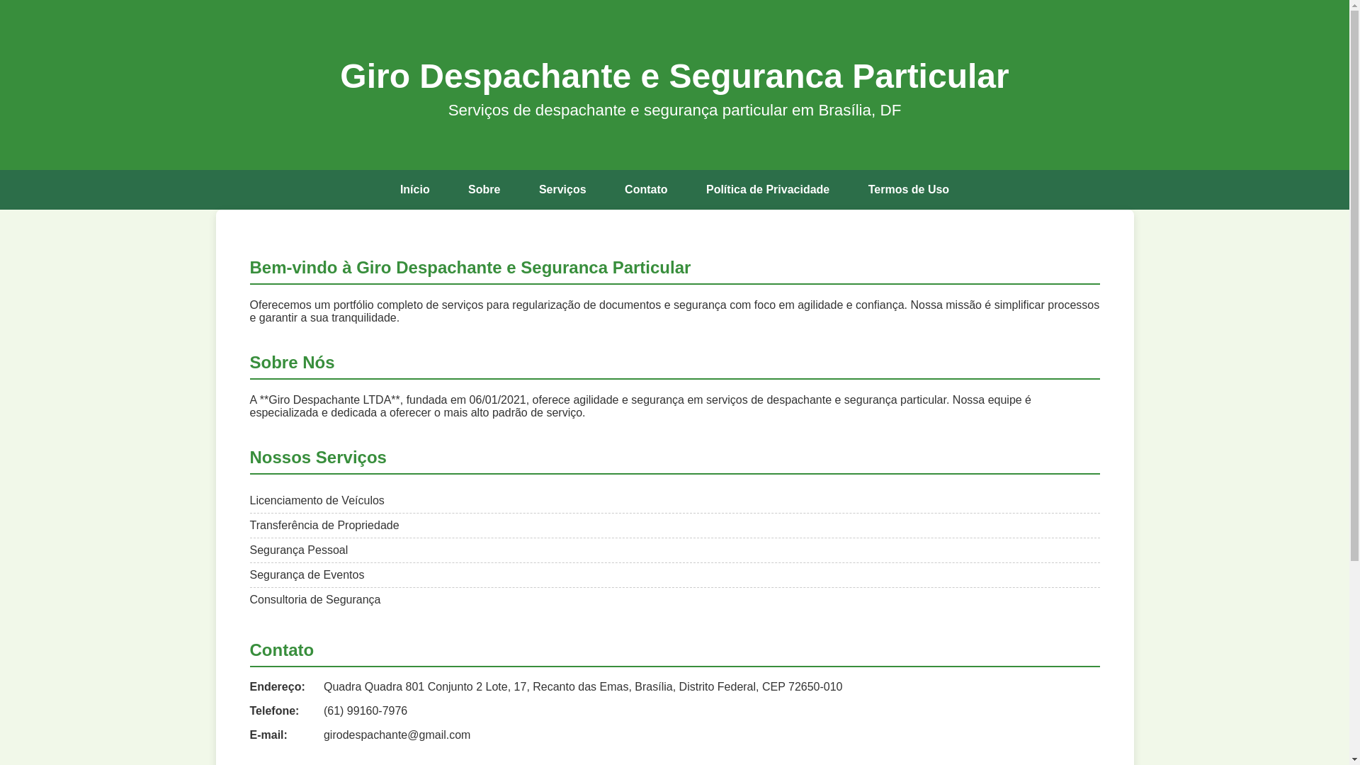 website screenshot of https://girodespachante.shop/