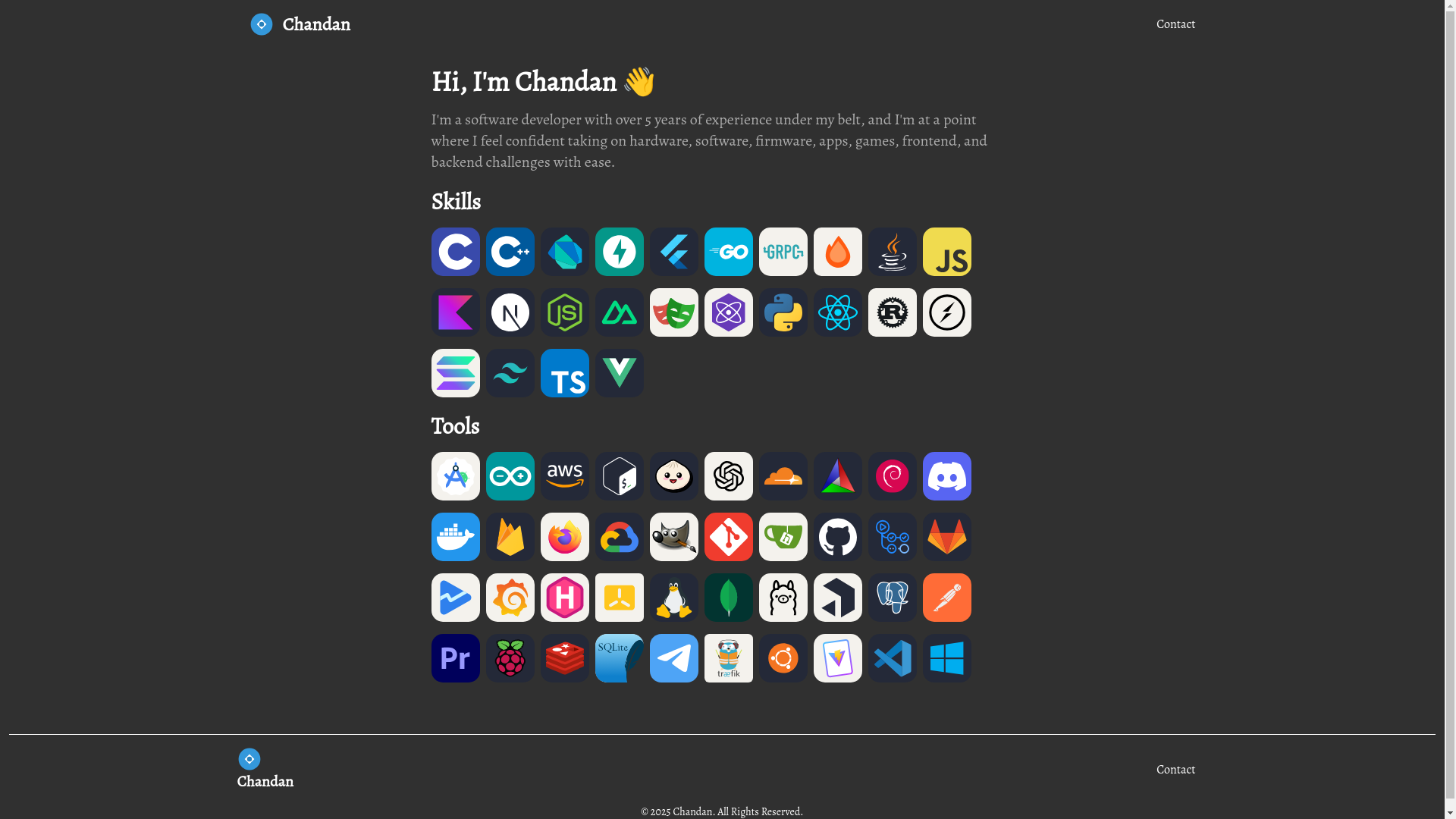 website screenshot of https://chandan.pages.dev/