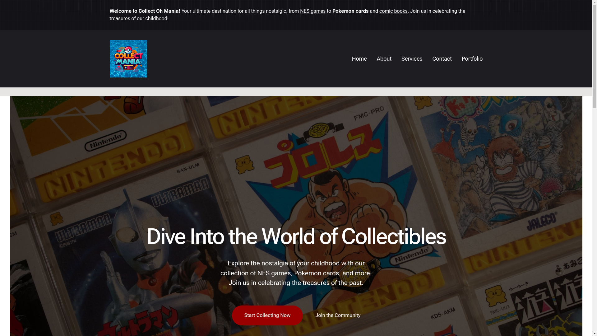 website screenshot of https://collectohmania.com/