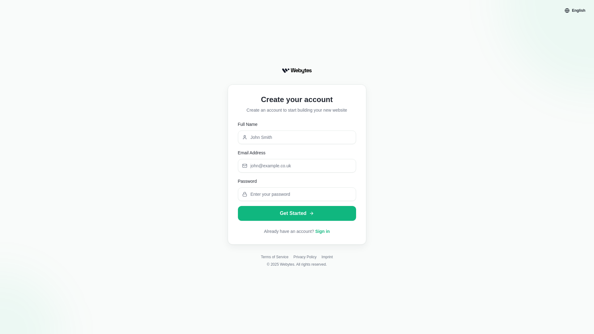 website screenshot of https://webytes.app/