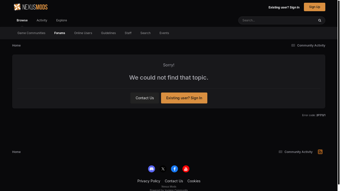 website screenshot of https://forums.nexusmods.com/topic/13513413-discoveriesnoah/