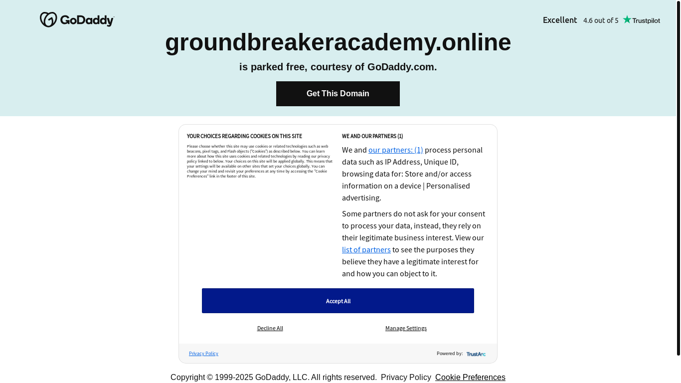 website screenshot of https://groundbreakeracademy.online/
