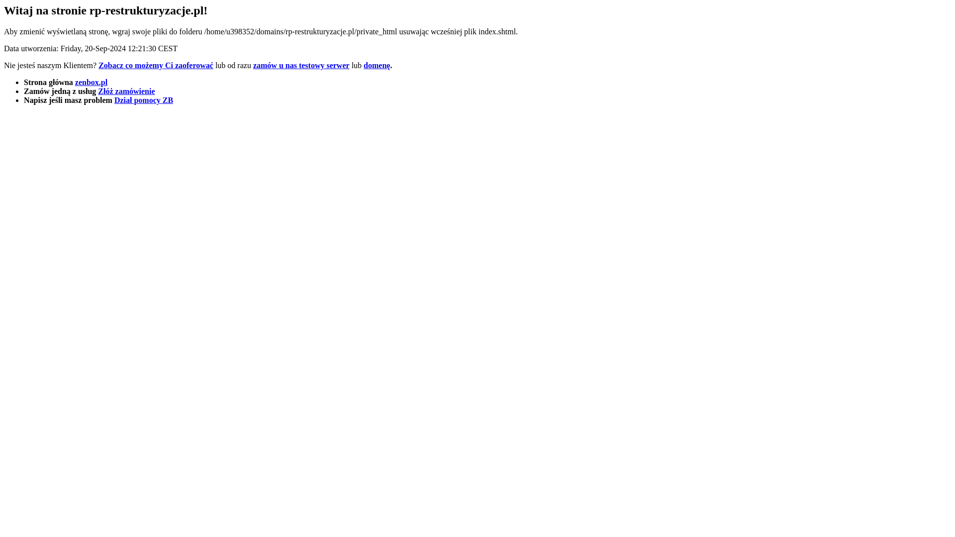website screenshot of https://rp-restrukturyzacje.pl/