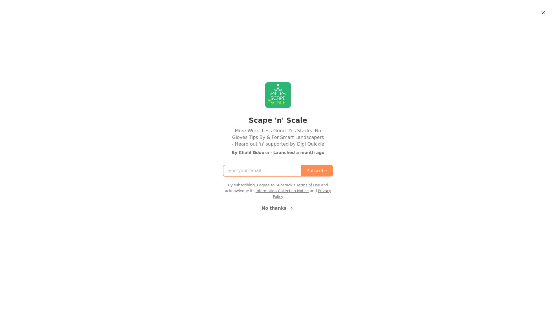 website screenshot of https://scapenscale.com/