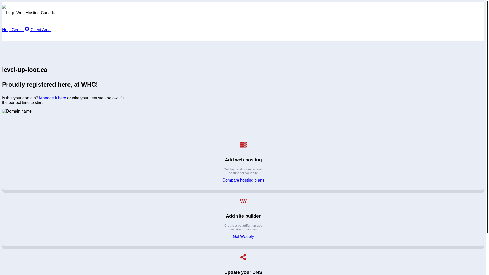 website screenshot of https://level-up-loot.ca/