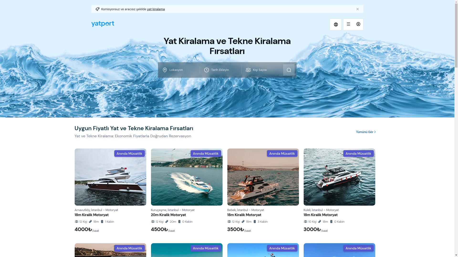website screenshot of https://yatport.com