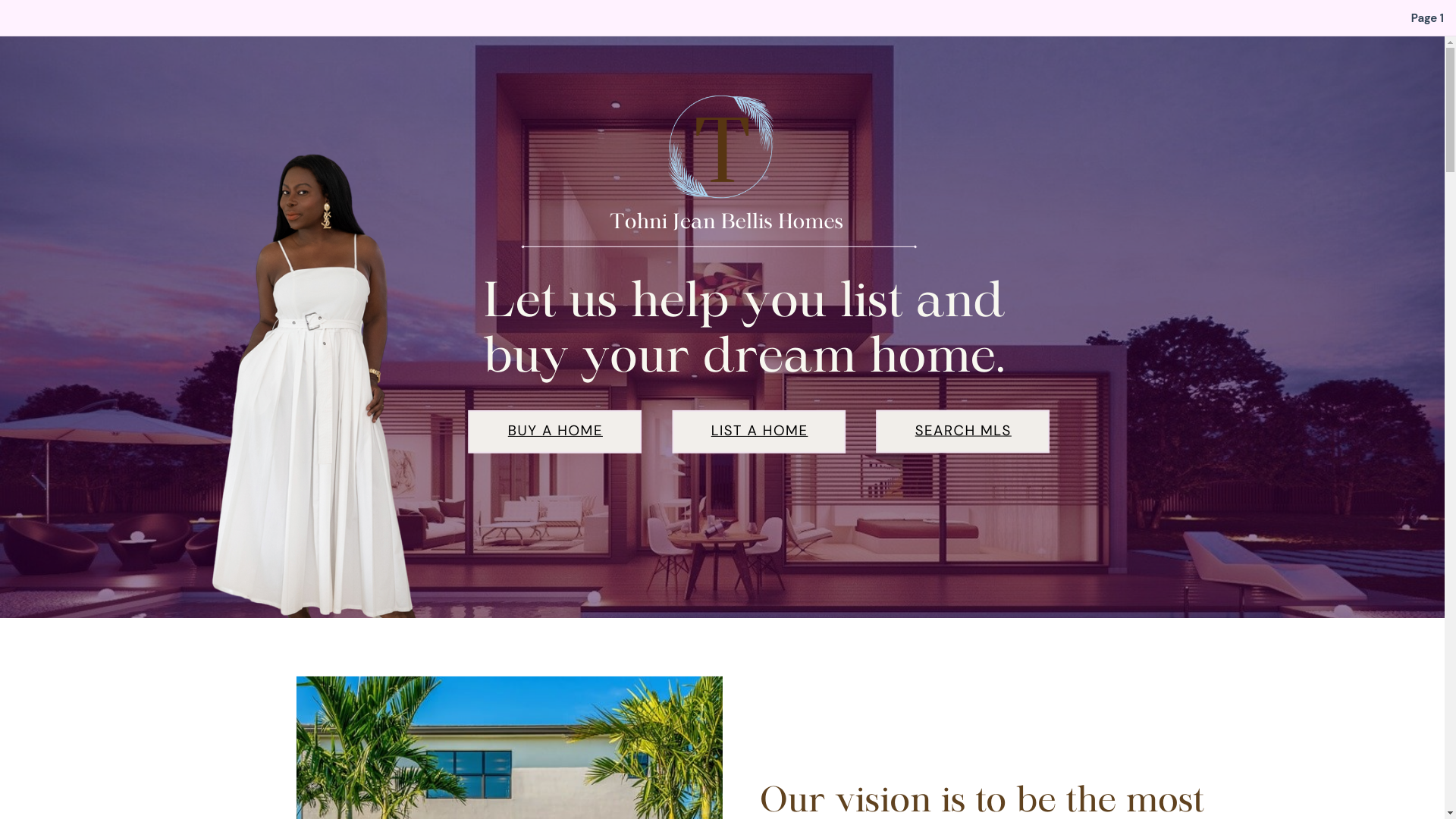 website screenshot of https://tohnihomes.com/