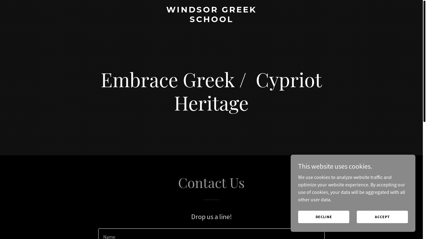 website screenshot of https://windsorgreekschool.org/