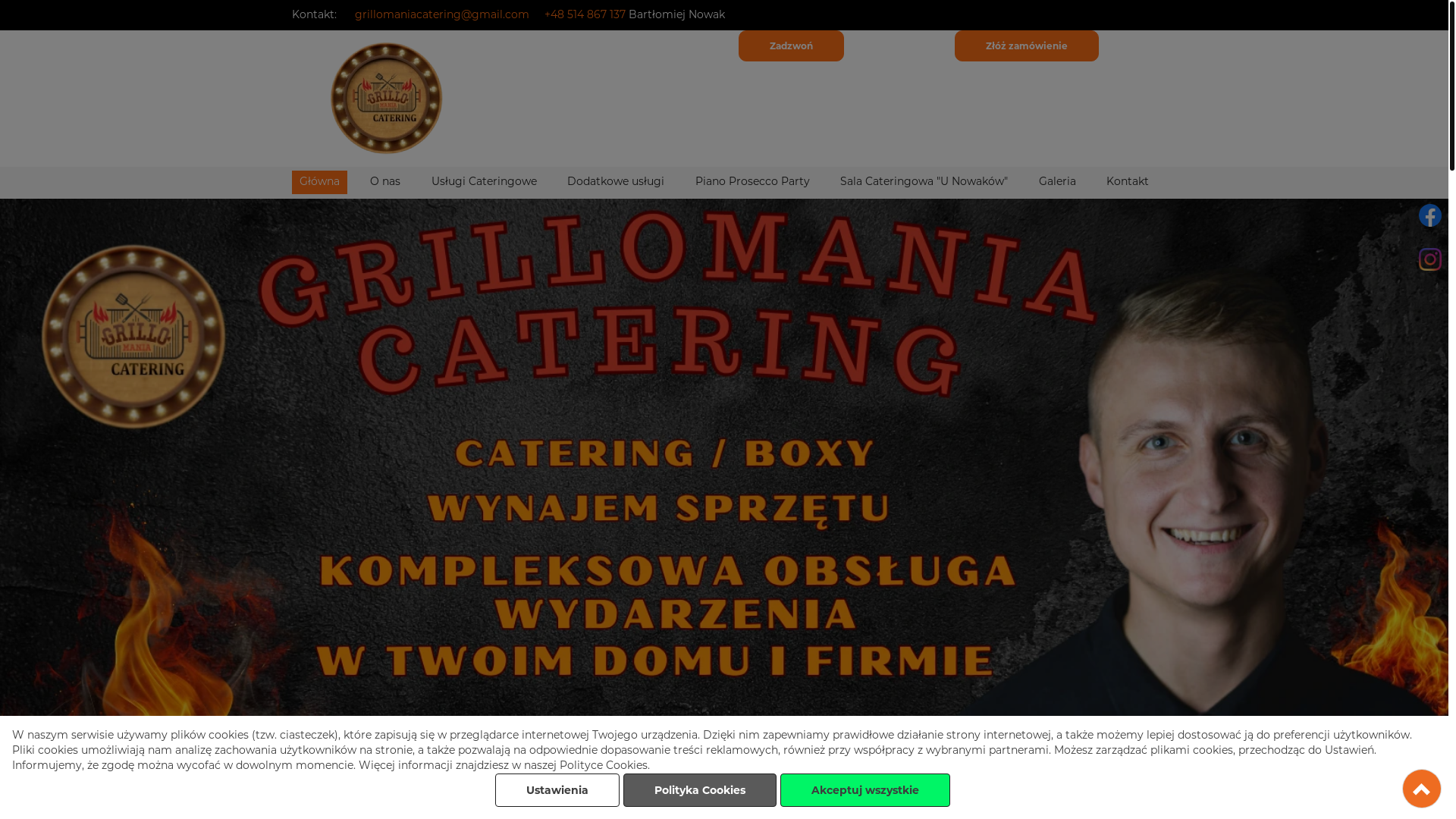 website screenshot of https://grillomaniacatering.pl/