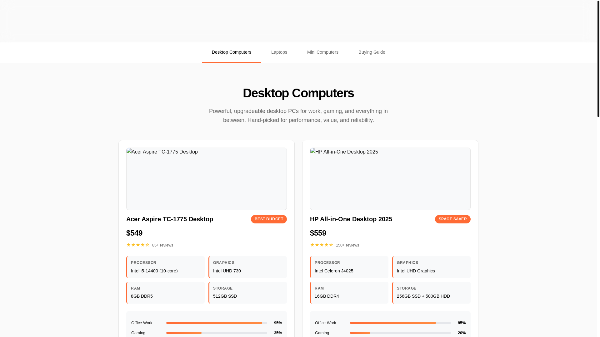 website screenshot of https://ryanpcshop.com/