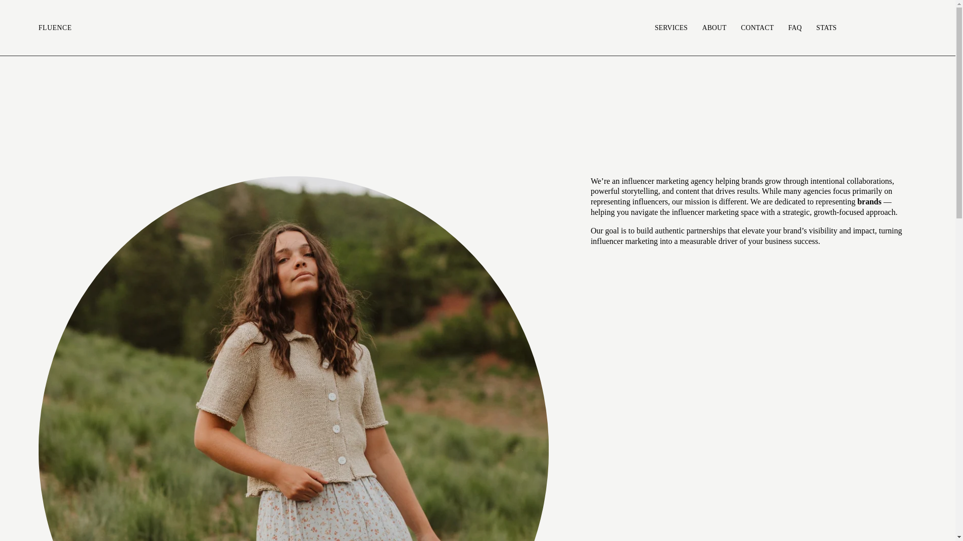 website screenshot of https://agencyfluence.com/