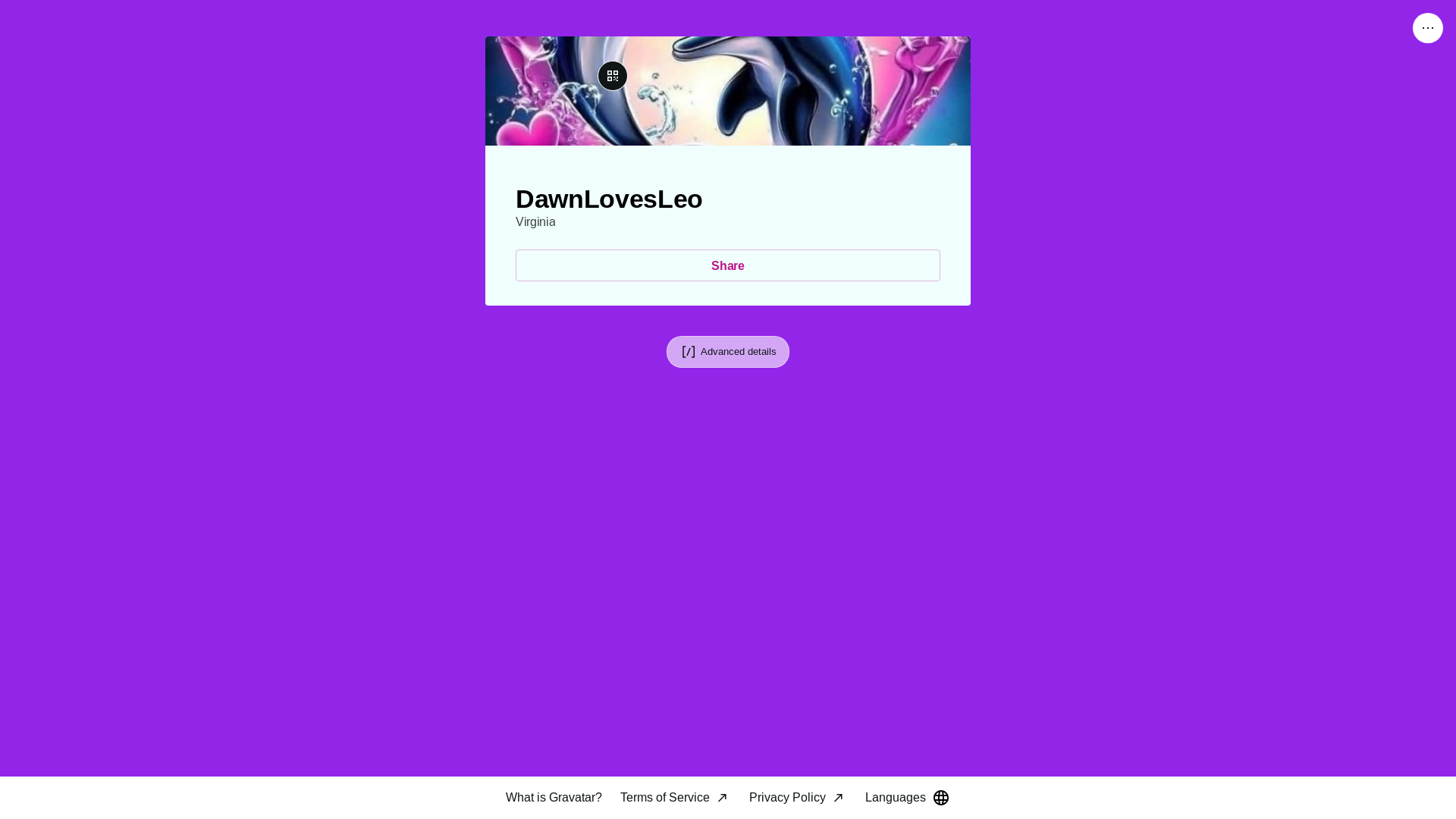 website screenshot of https://dawnlovesleo.link/