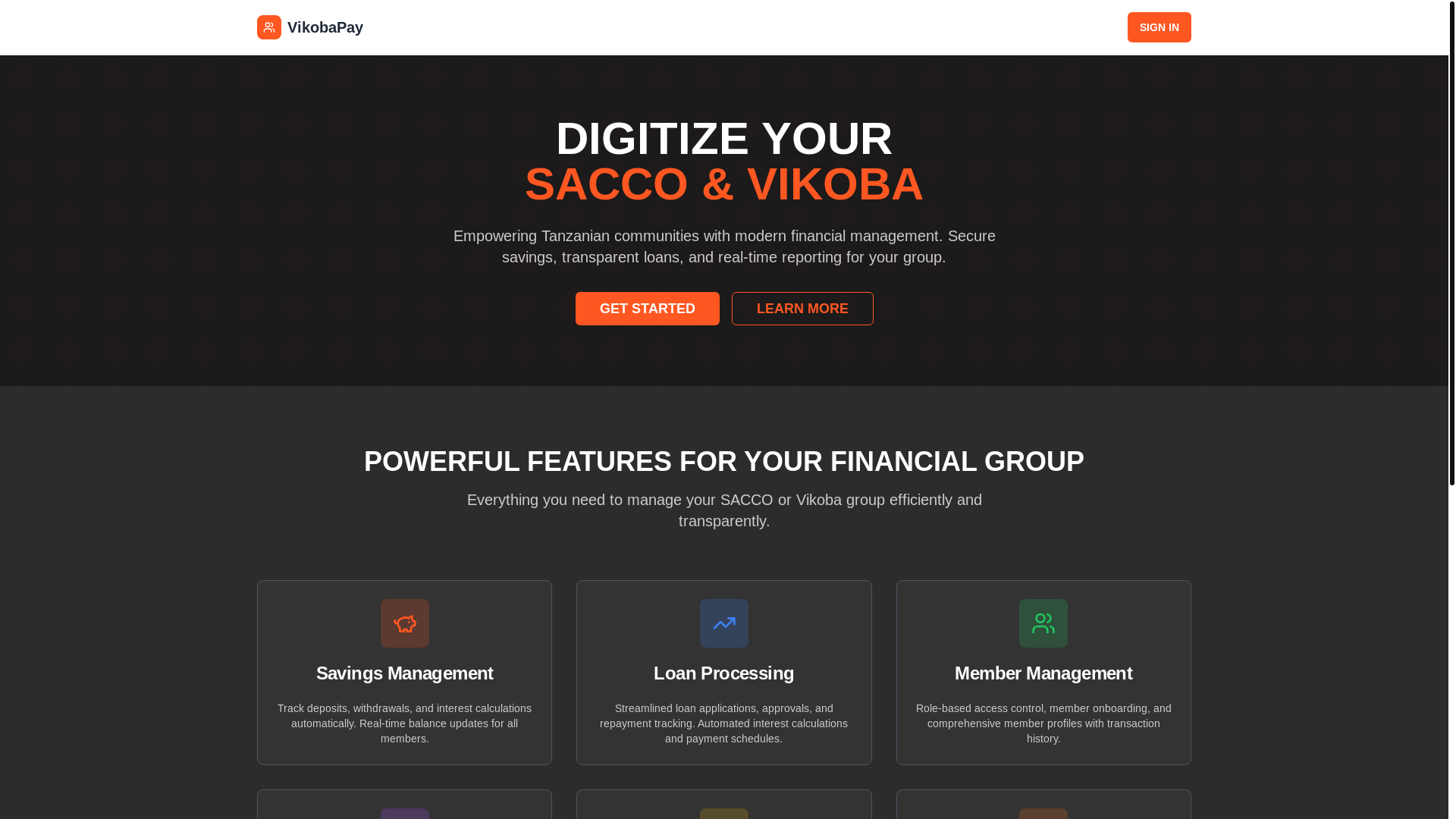 website screenshot of https://vikobapay.online/