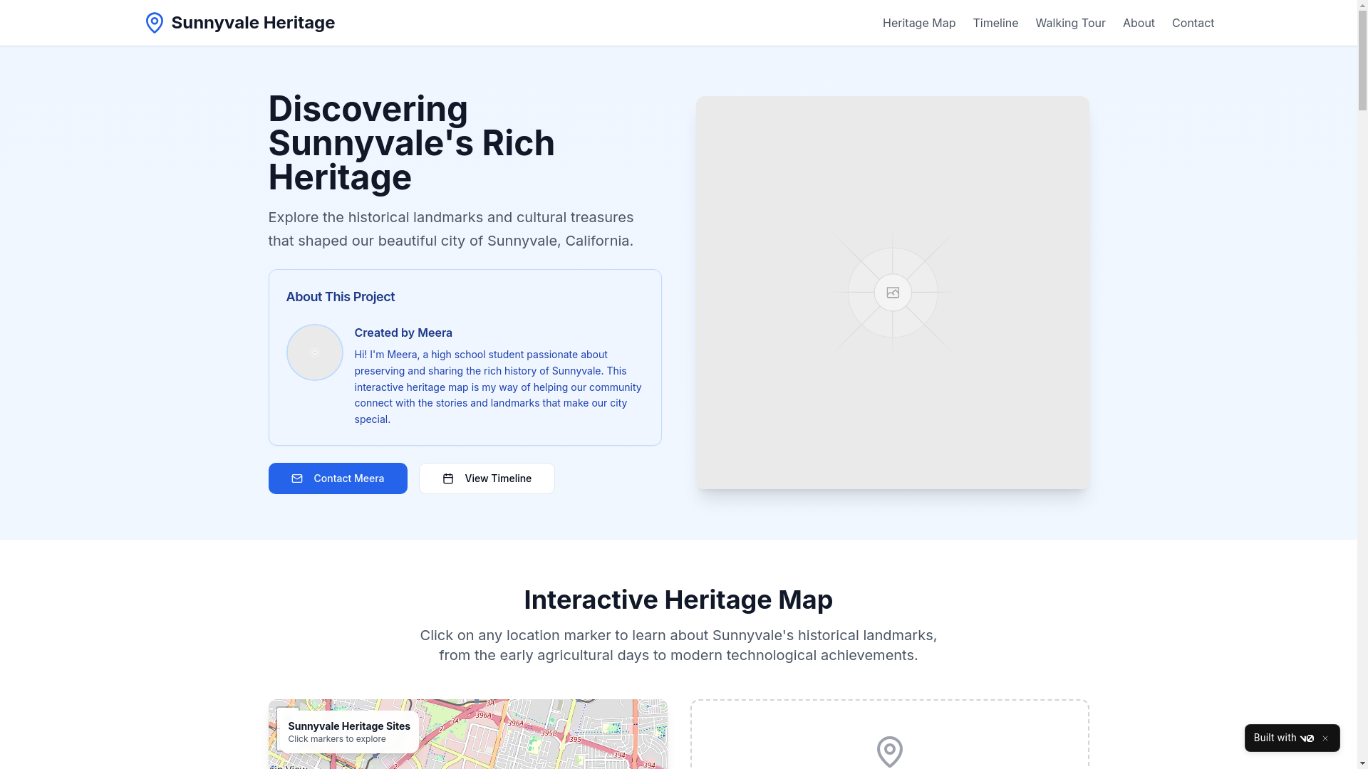 website screenshot of https://sunnyvaleheritage.org/