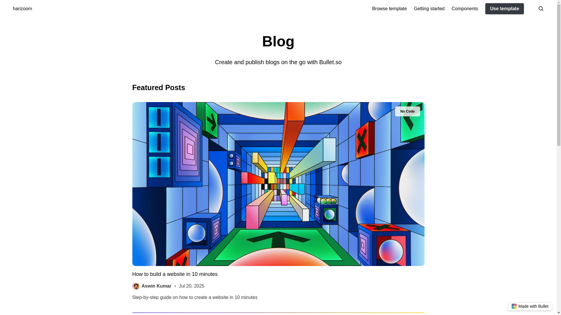 website screenshot of https://harizoom-bullet.pages.dev/