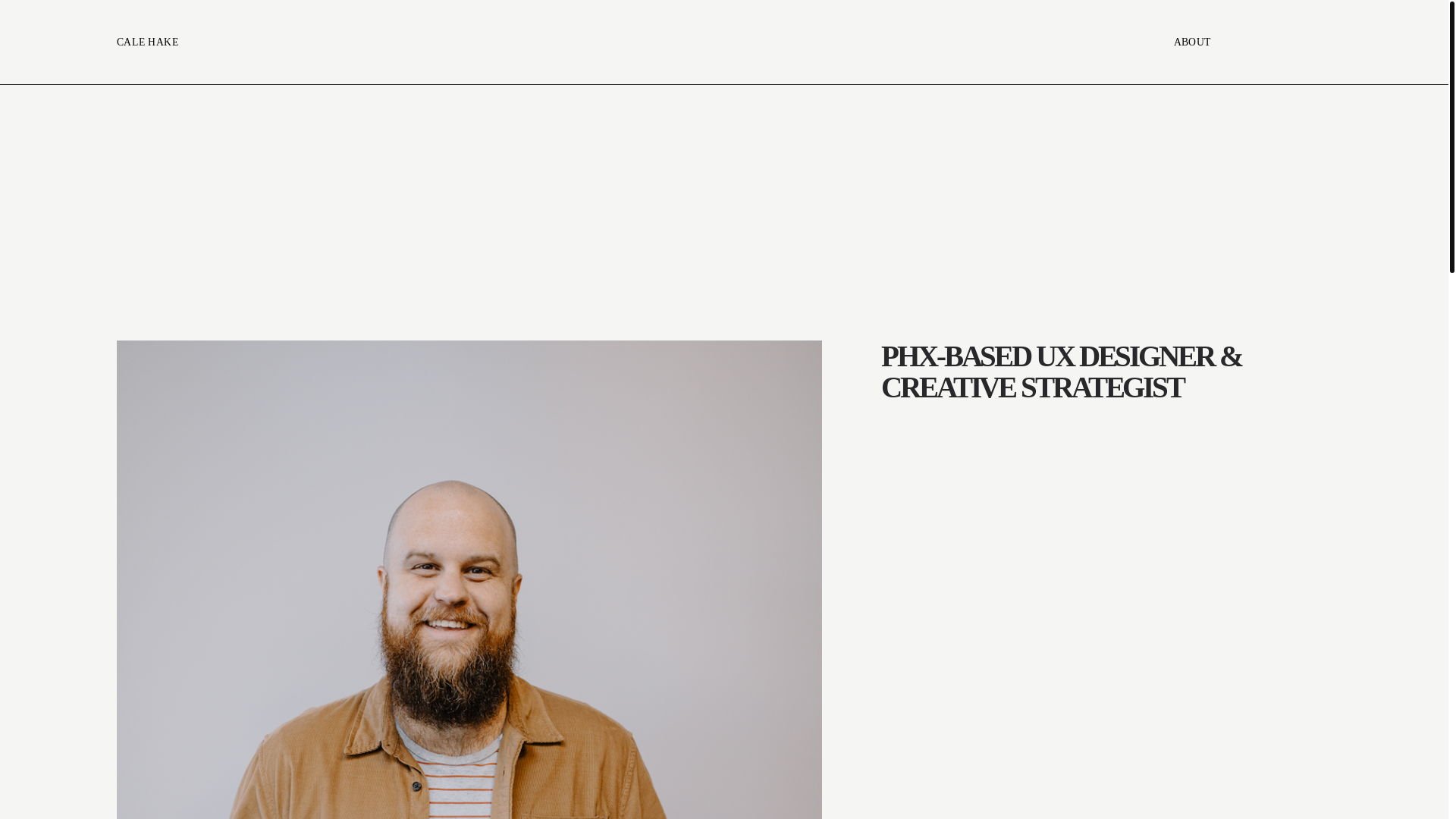 website screenshot of https://calehake.work/