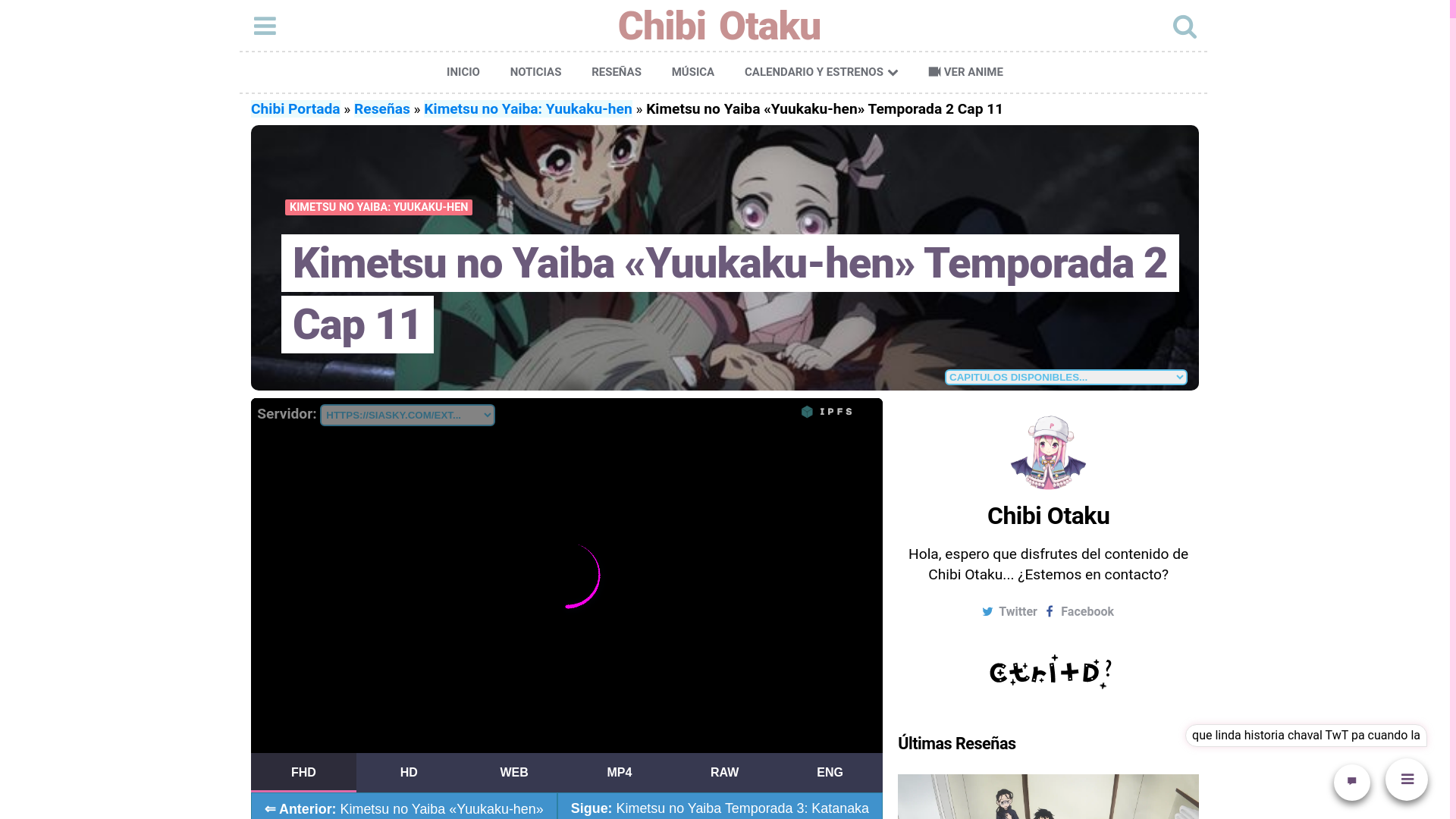 website screenshot of https://chibiotaku.com/resena/kimetsu-no-yaiba-yuukaku-hen/yuukaku-hen-cap-11/