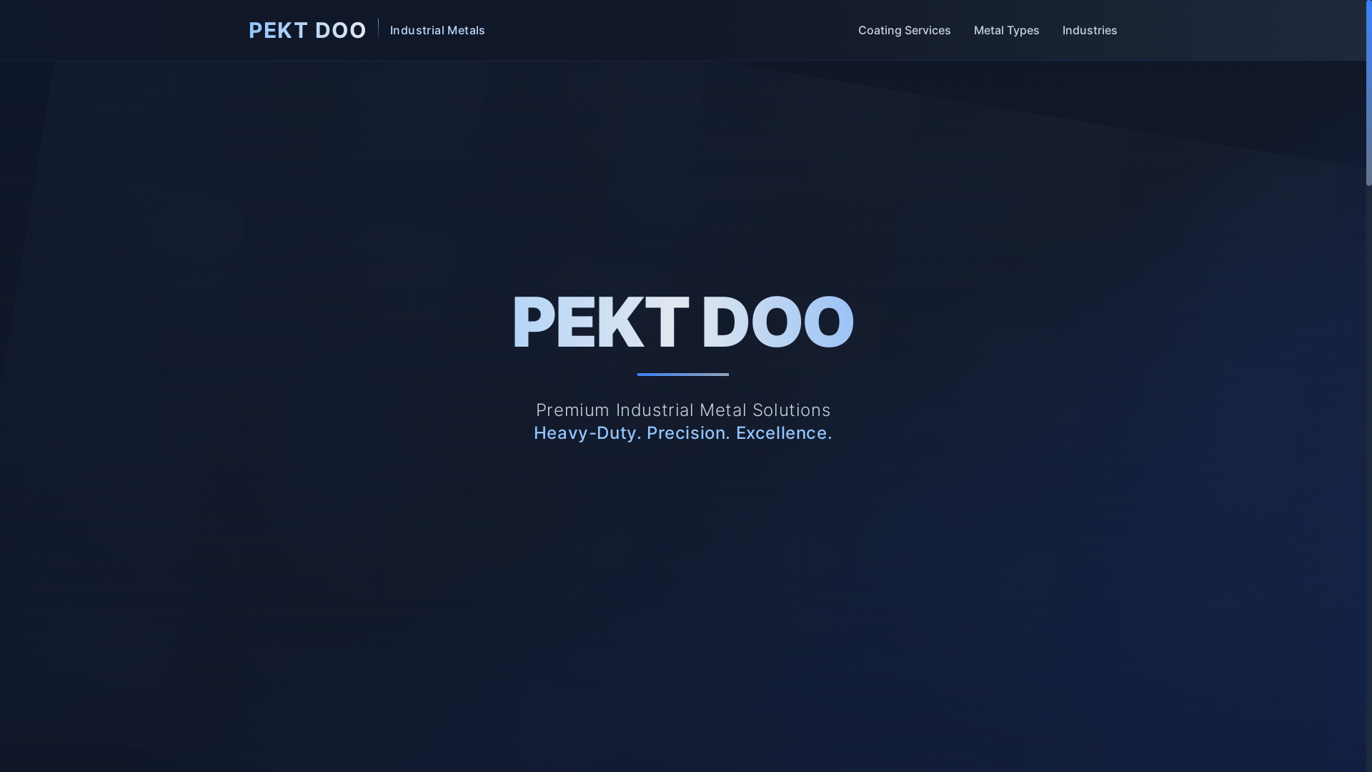 website screenshot of https://pektmetall.com/