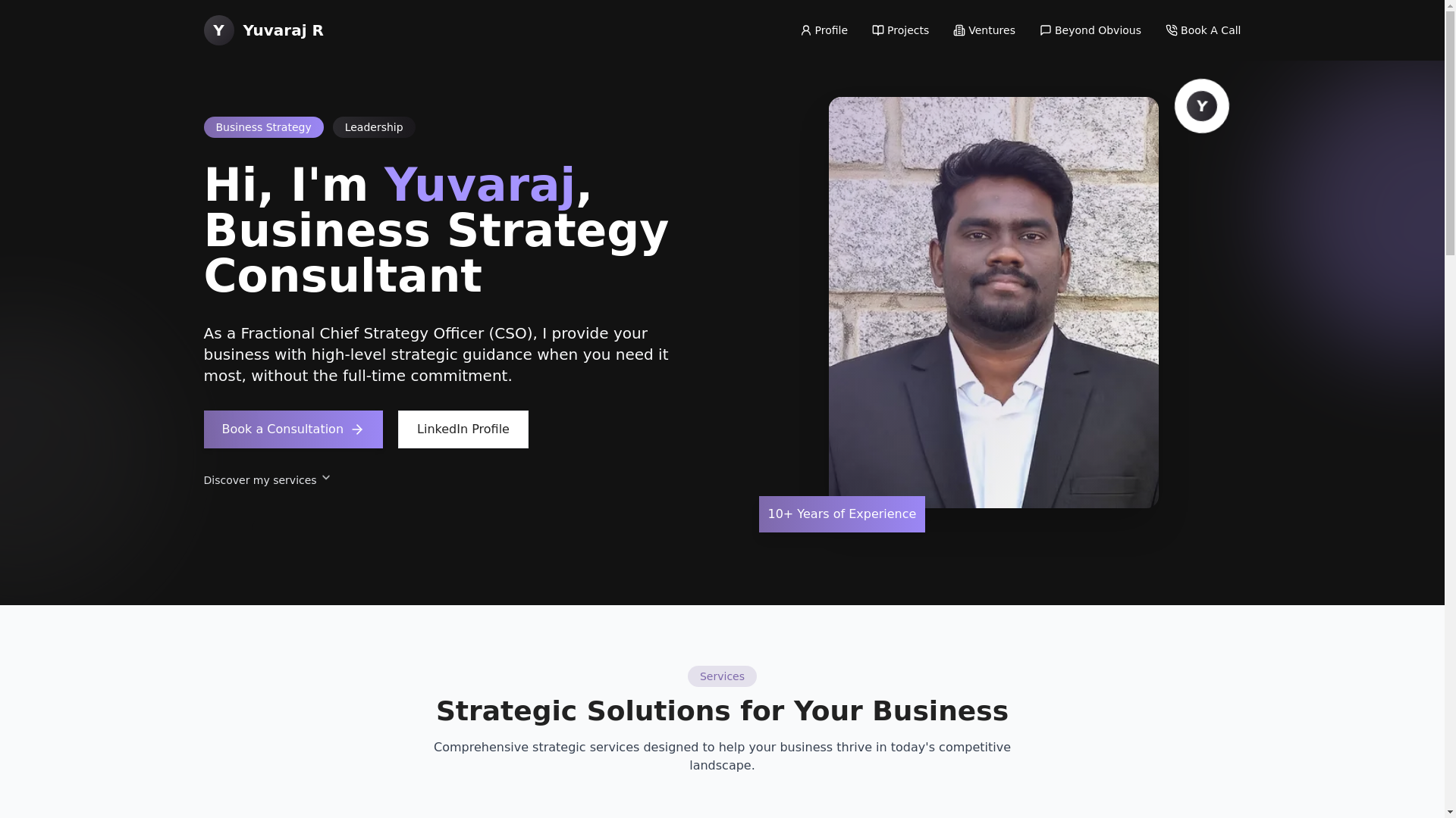 website screenshot of https://yuvaraj-r-site-june-2025.pages.dev/