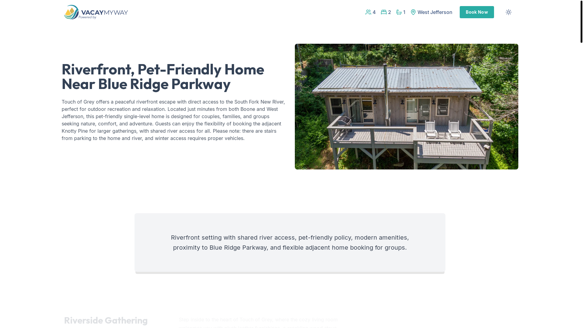 website screenshot of https://newriverfront.properties/