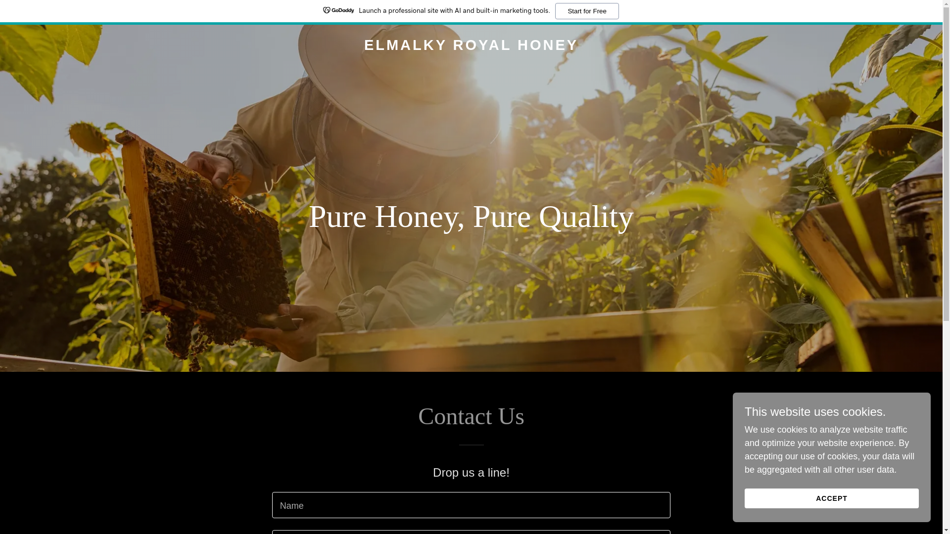 website screenshot of https://elmalkyroyalhoney.store/