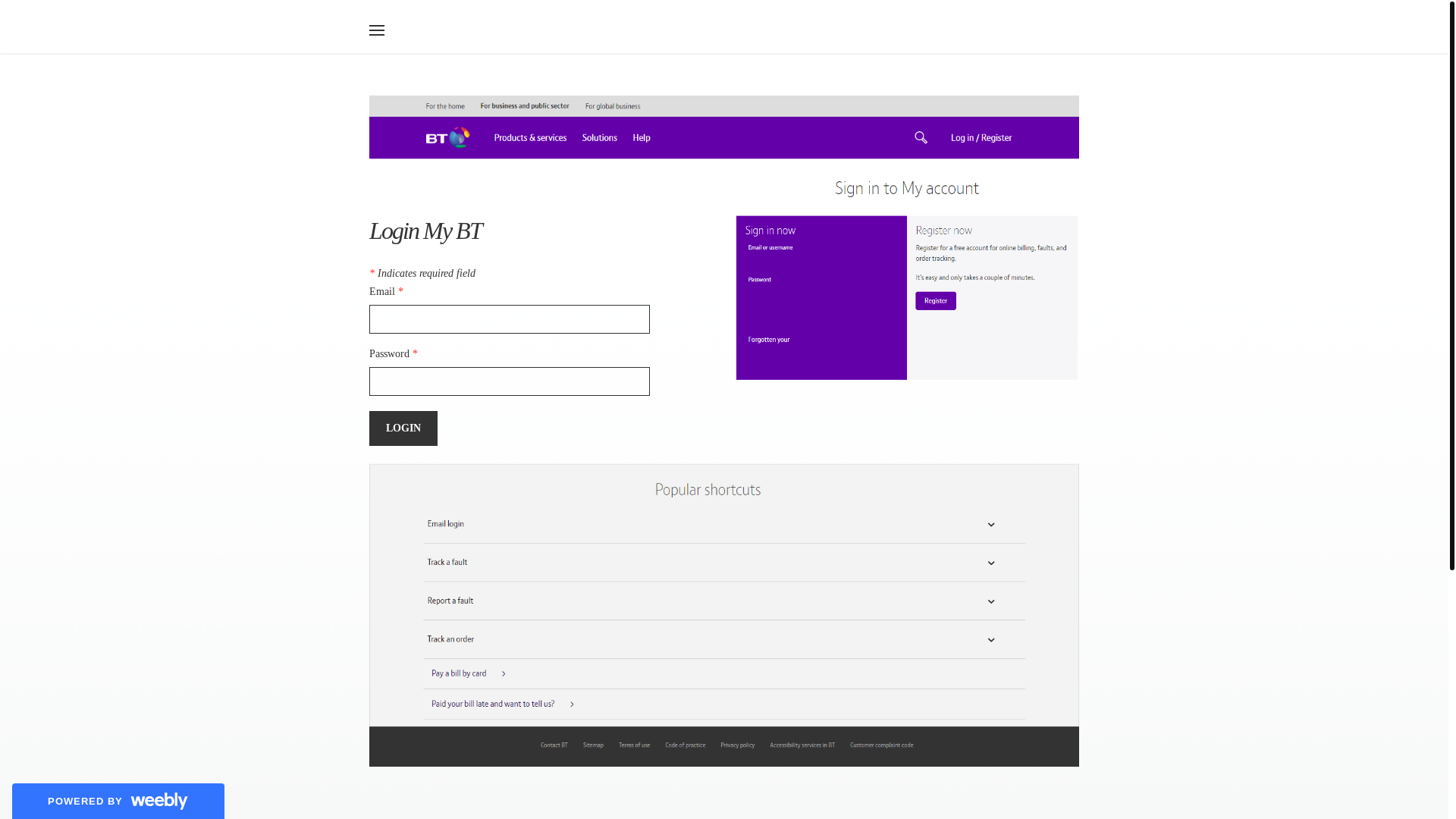 website screenshot of https://btbusinessnotice.weebly.com/