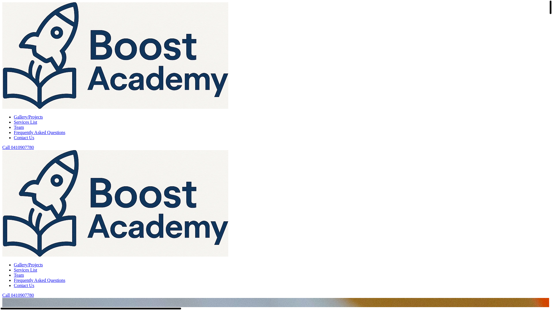 website screenshot of https://boost-academy.com.au/