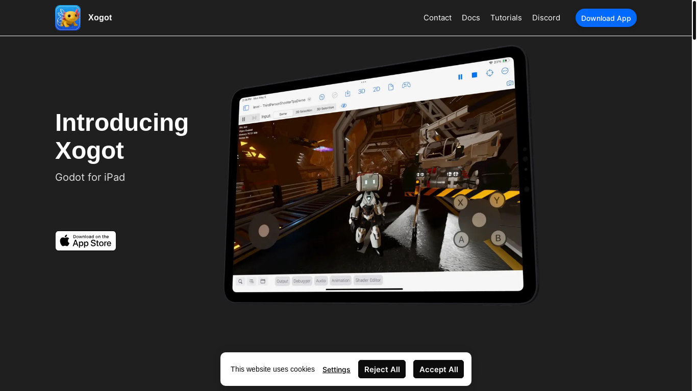 website screenshot of https://xogot.com/