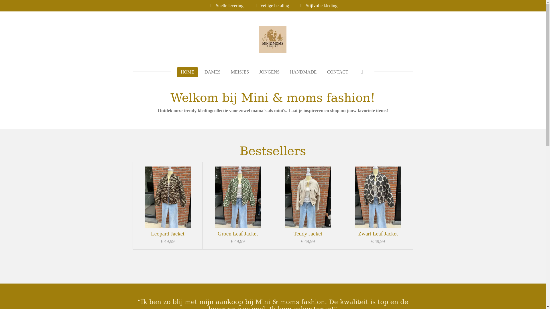 website screenshot of https://minimomsfashion.be/