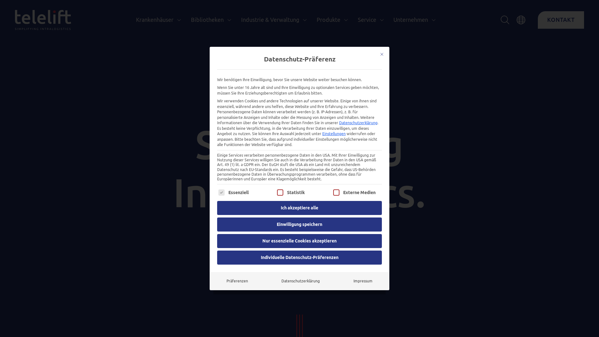 website screenshot of https://telelift-automation.com/