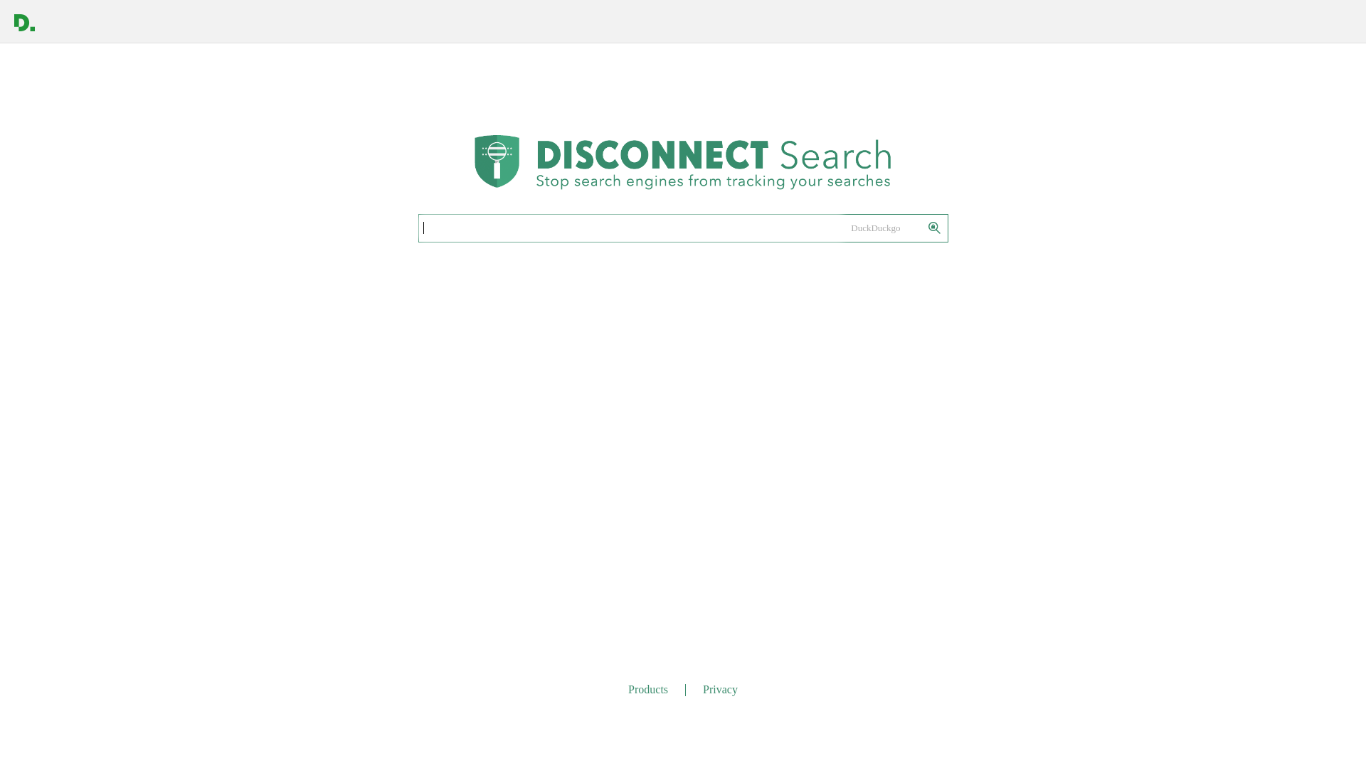 website screenshot of https://search.disconnect.me/