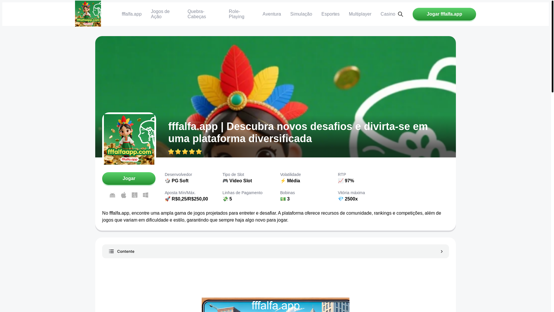 website screenshot of https://fffalfaapp.com/