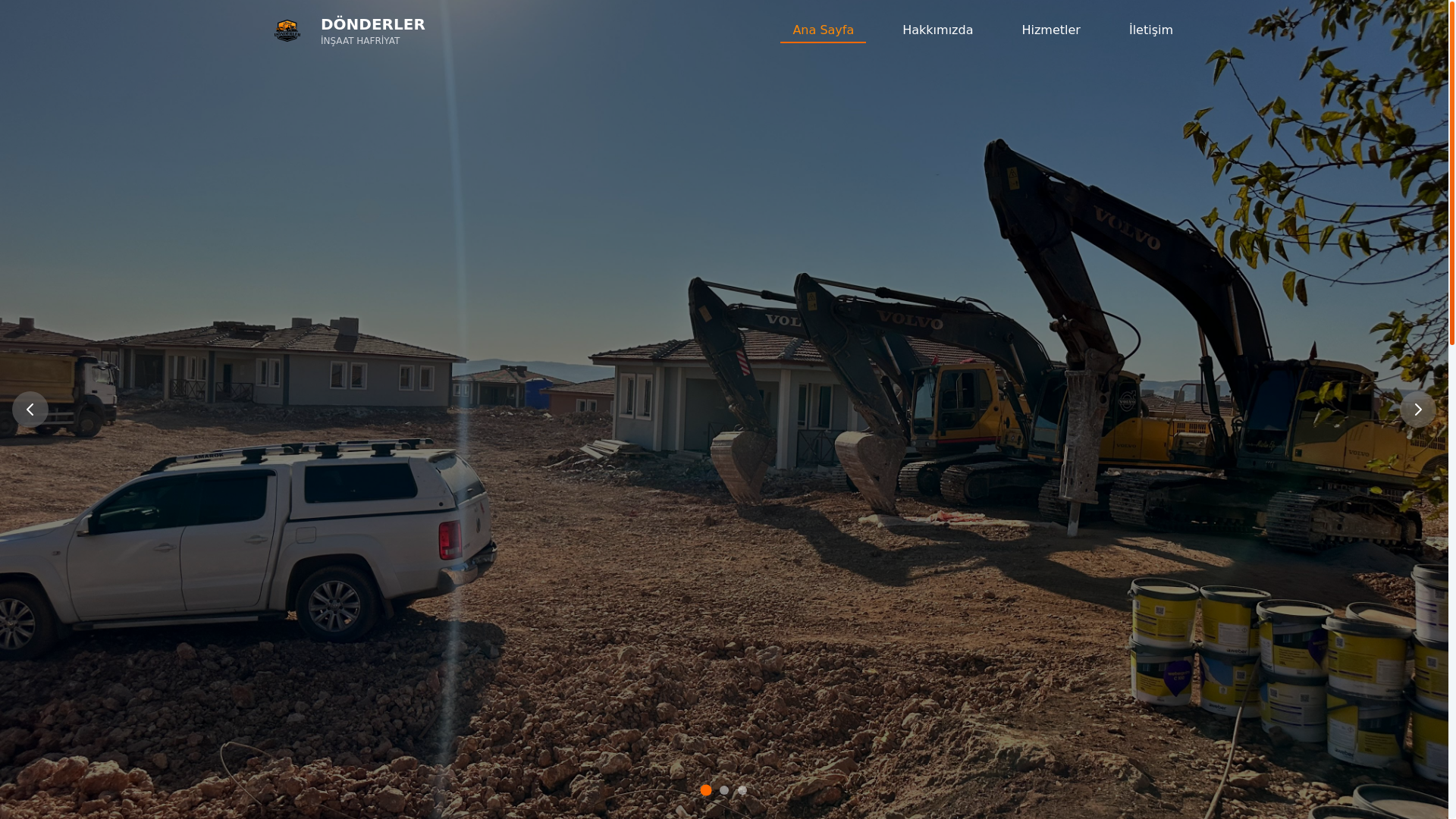 website screenshot of https://donderlerinsaat.com.tr/