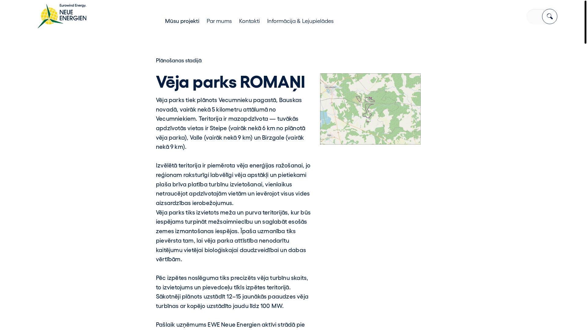 website screenshot of https://vpromani.lv/