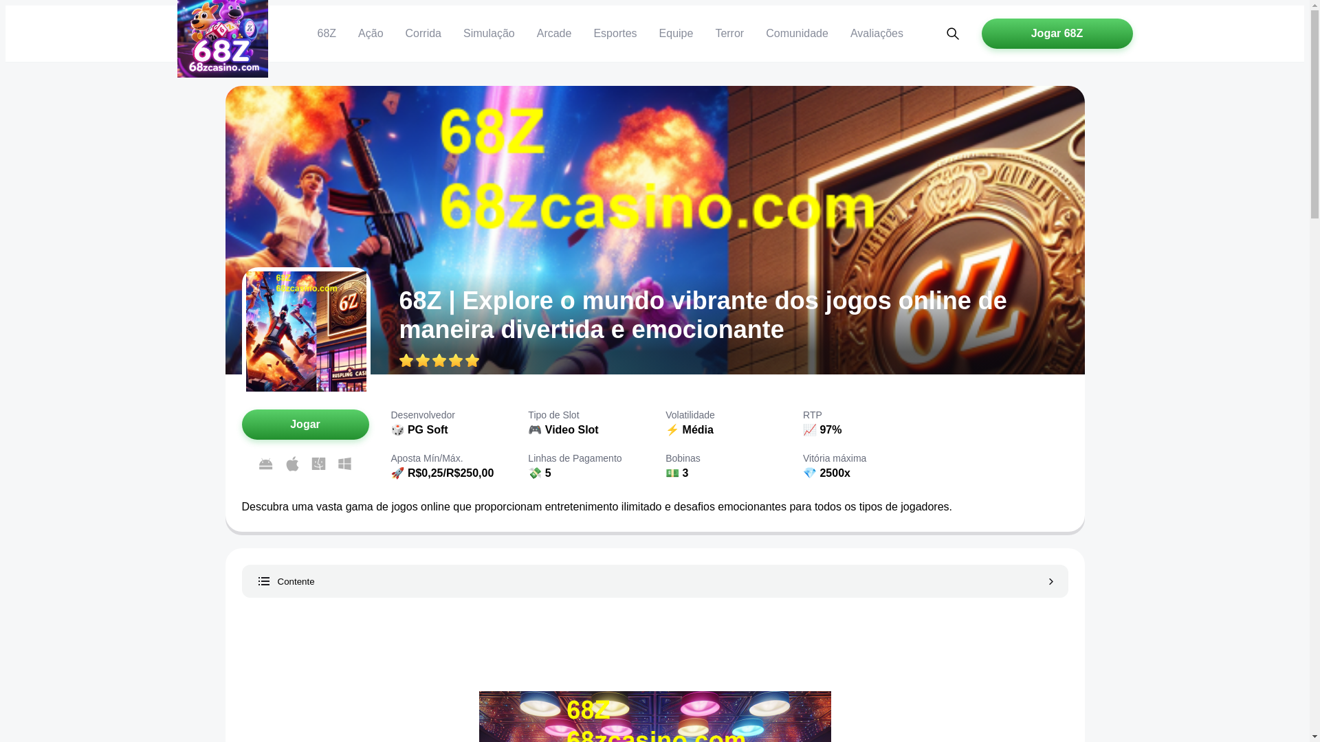 website screenshot of https://68zcasino.com/