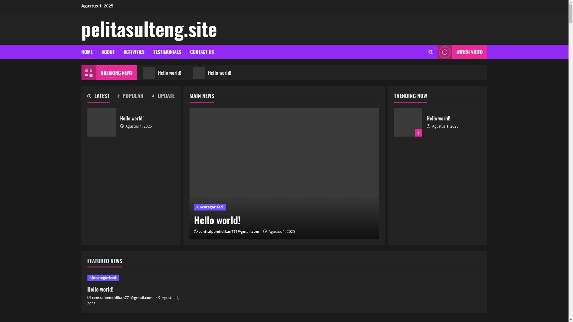 website screenshot of https://pelitasulteng.site/