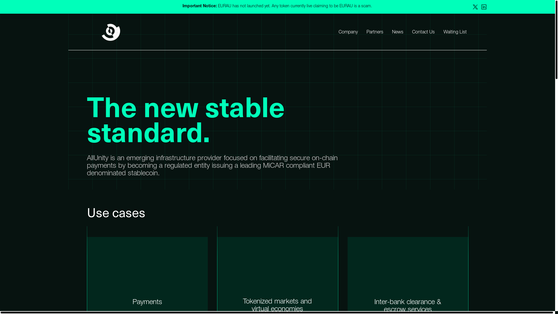 website screenshot of https://allunity.com/