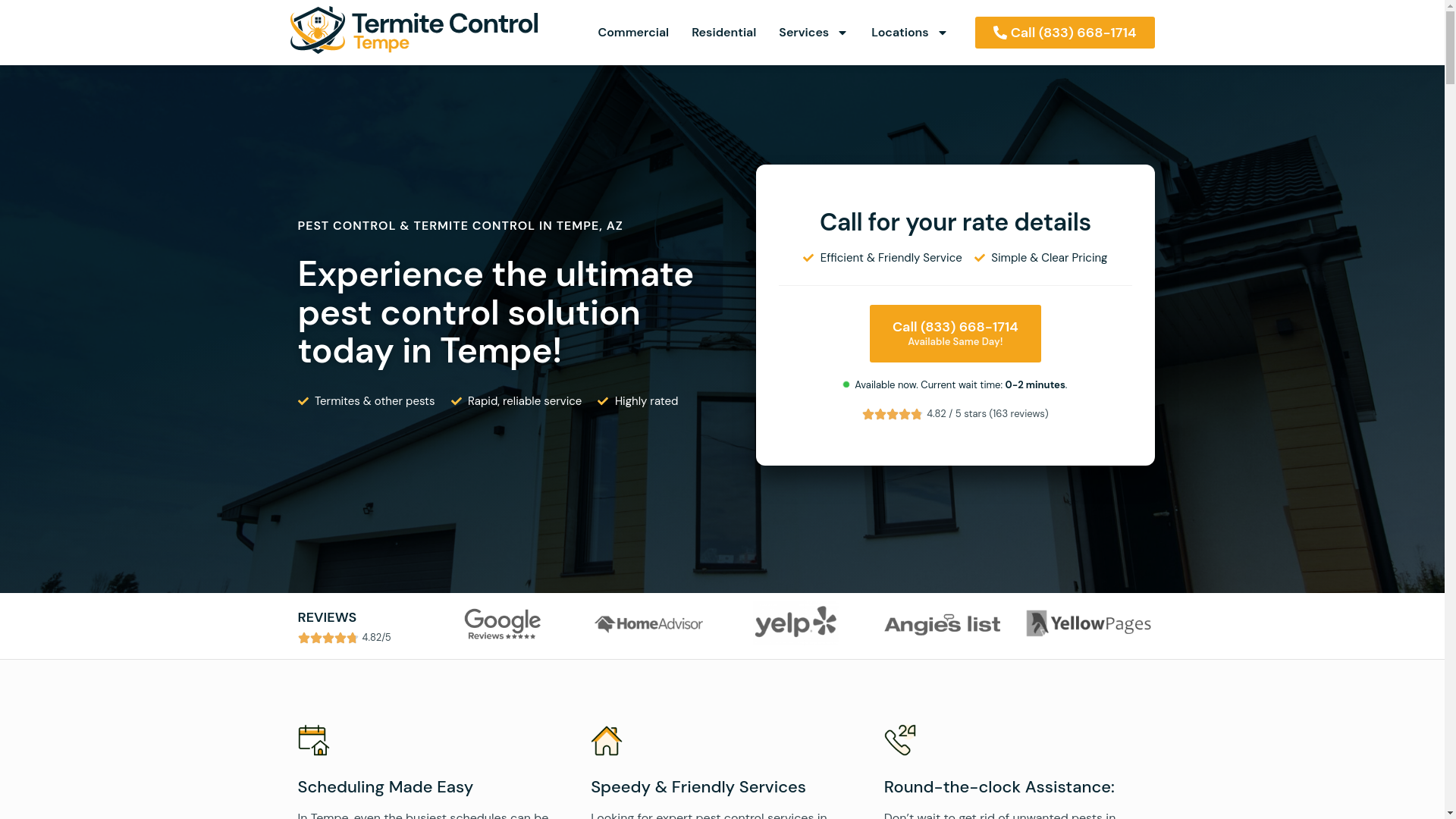 website screenshot of https://tempetermite.com/