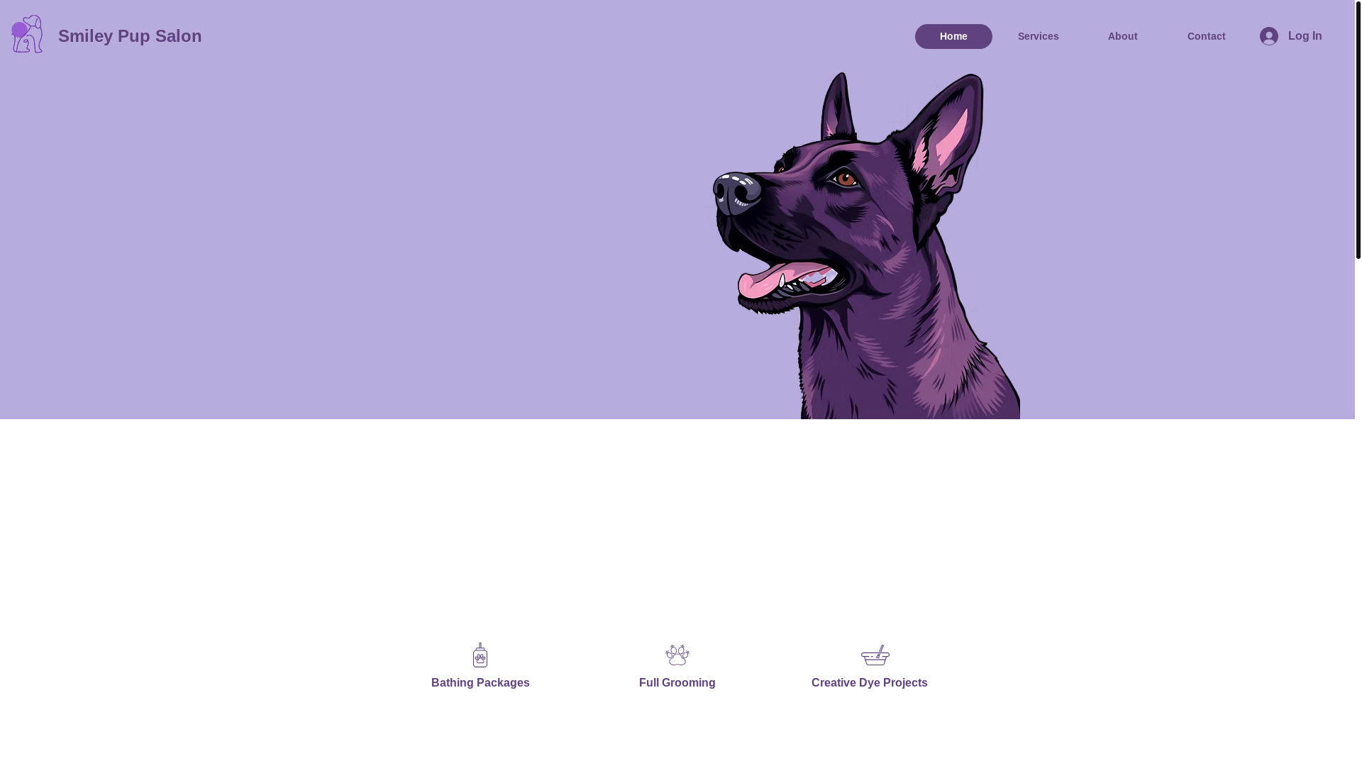 website screenshot of https://smileypupsalon.com/