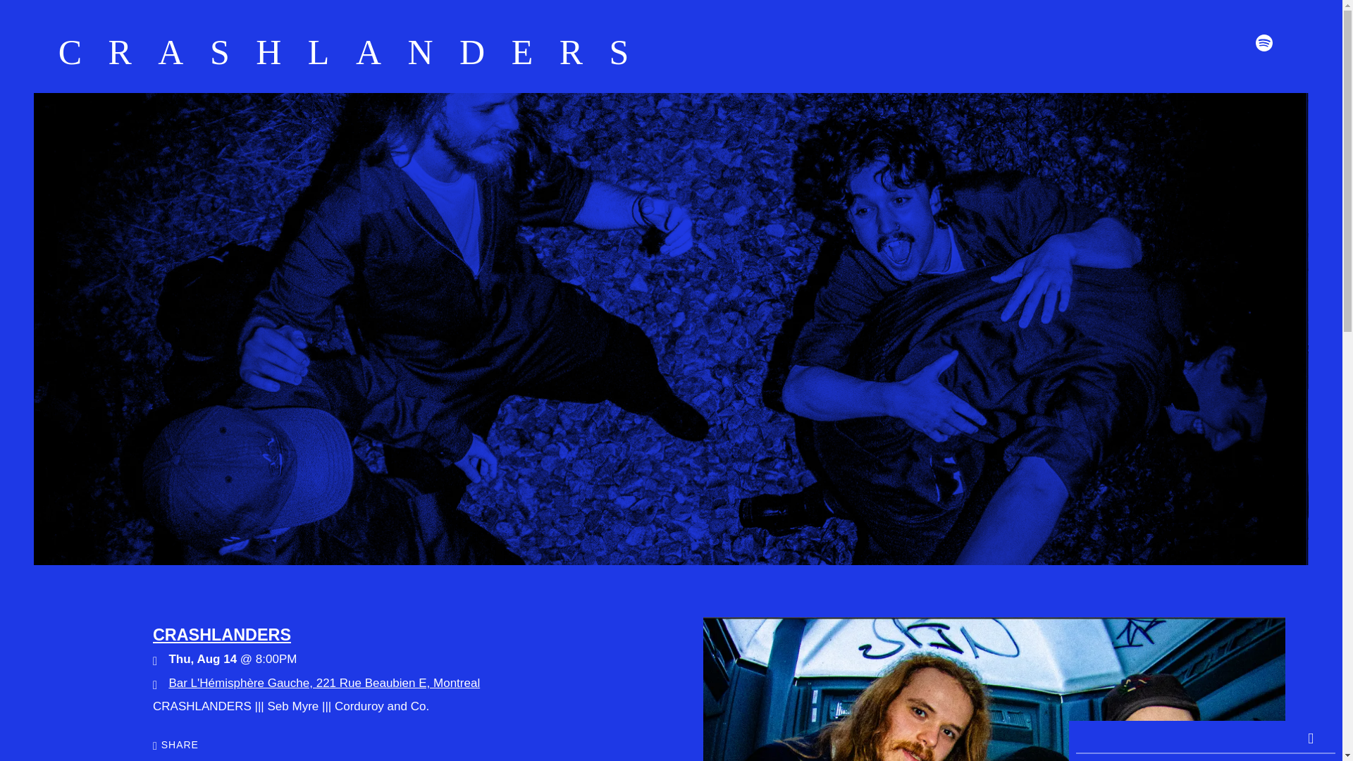 website screenshot of https://crashlandersmusic.com/