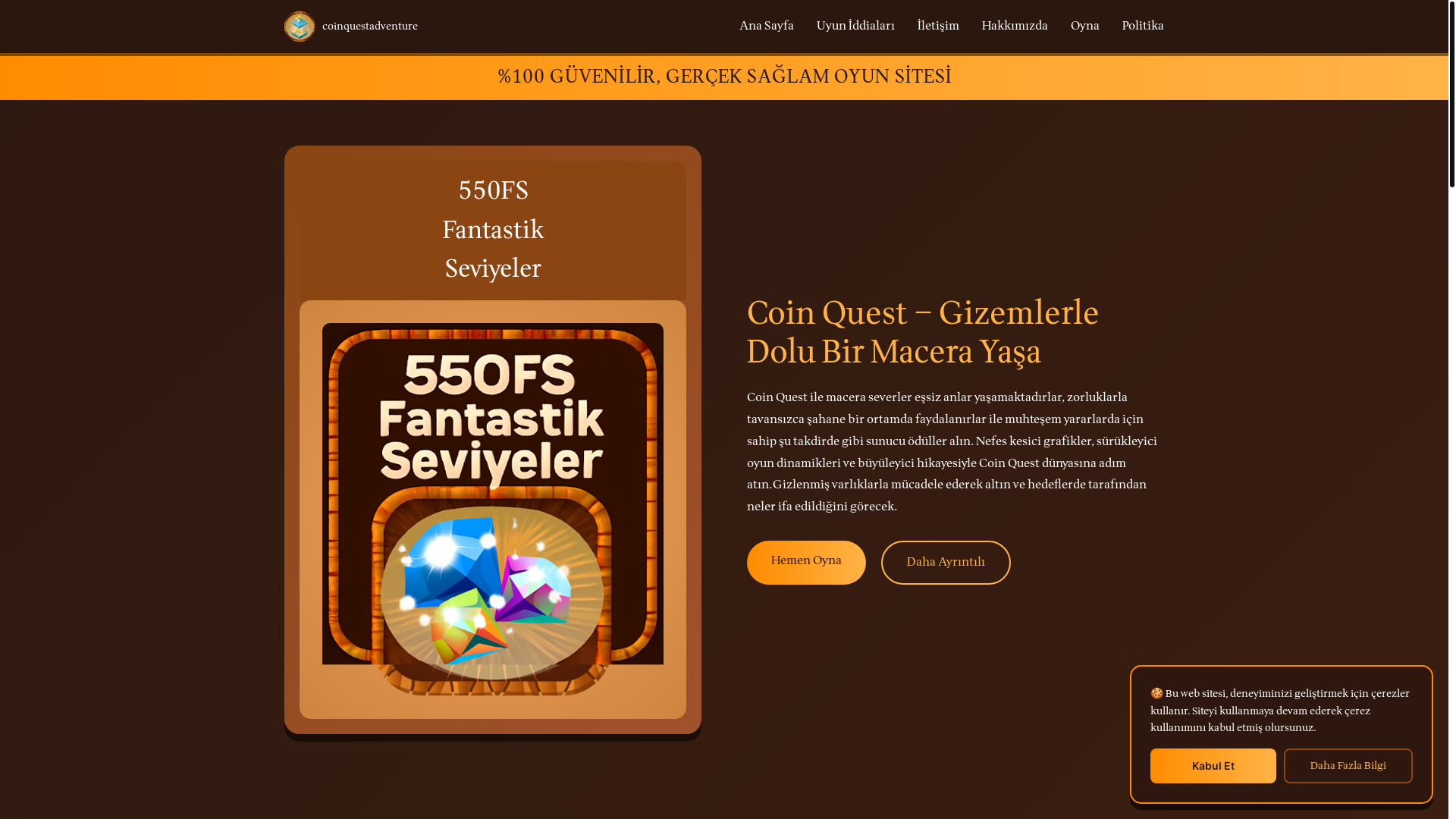 website screenshot of https://coinquestadventure.com/