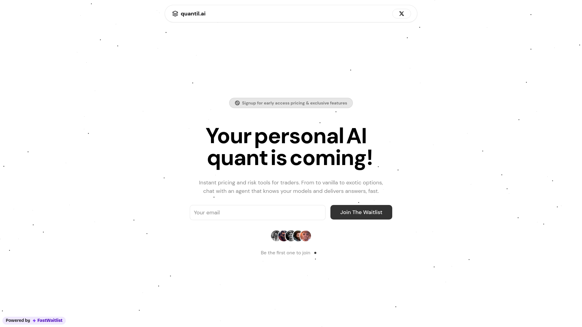 website screenshot of https://quantil.ai/