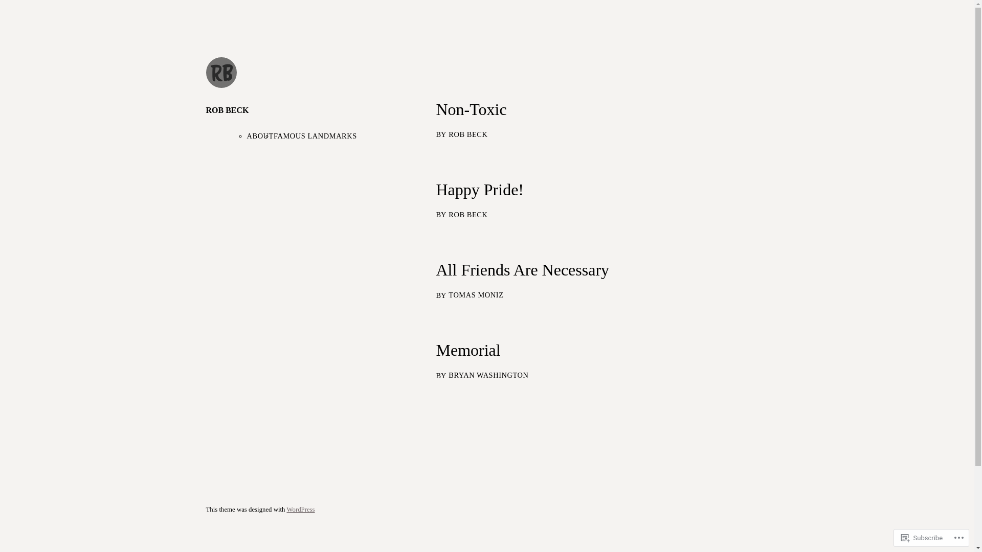 website screenshot of https://robbeckauthor.blog/