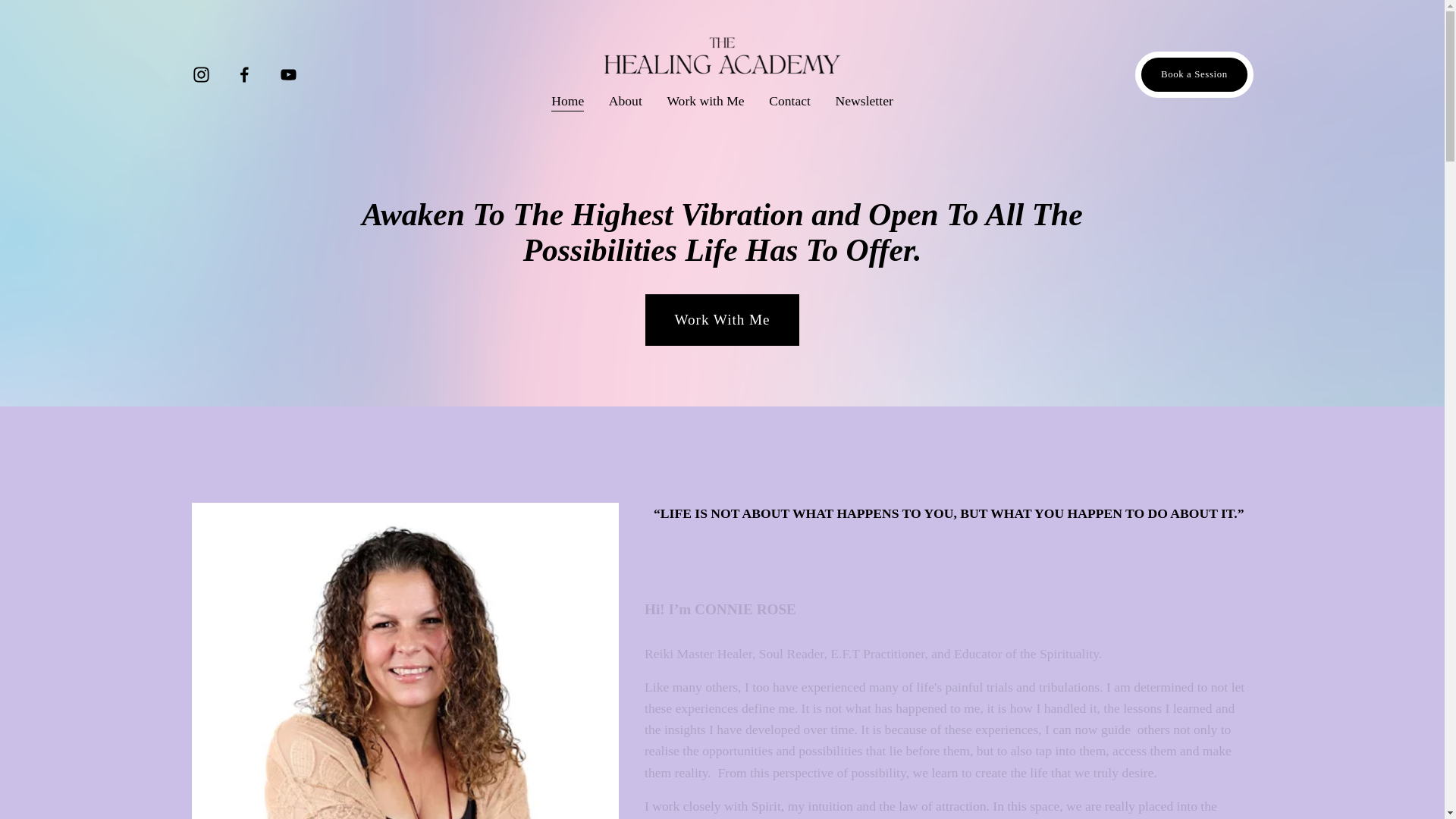 website screenshot of https://thehealingacademy.online/