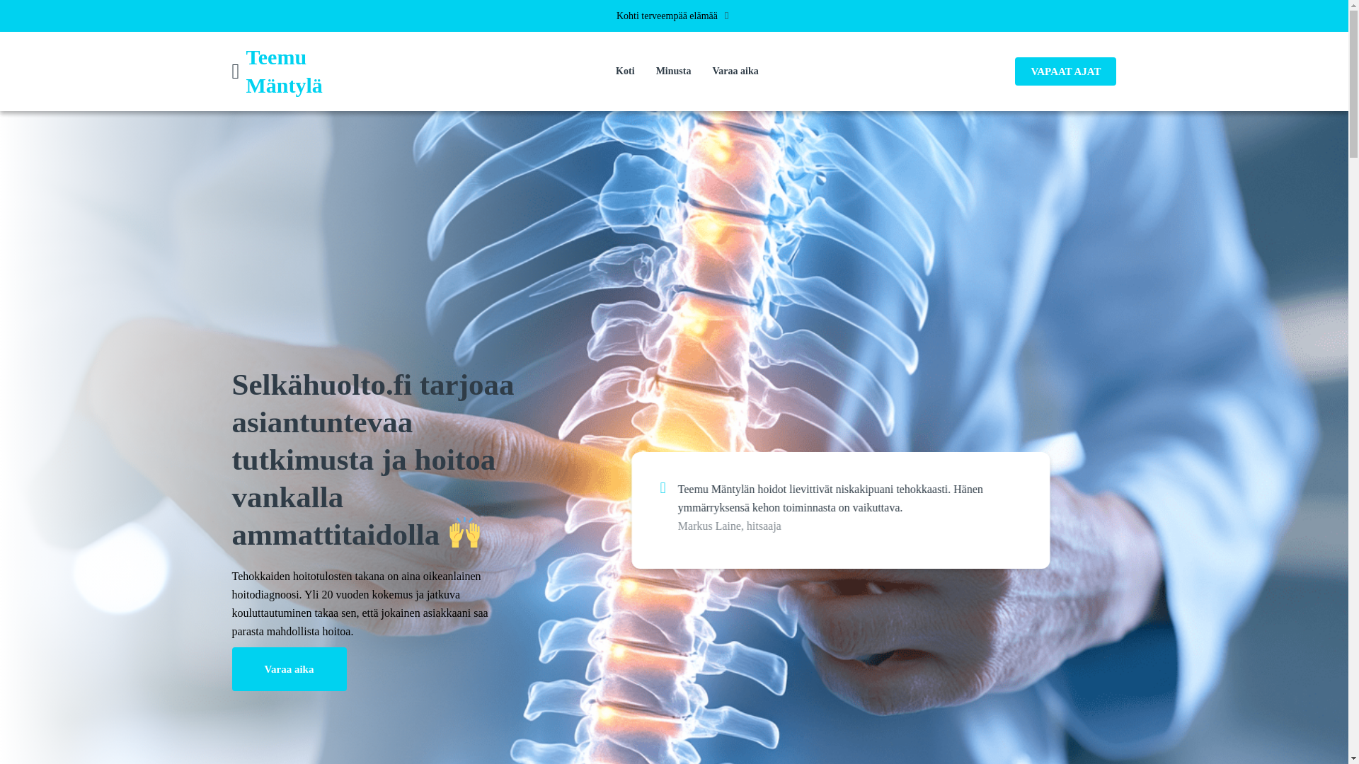 website screenshot of https://selkahuolto.fi/